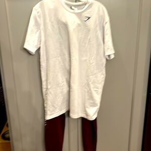Gym shark men’s M tee and maroon sweatpants